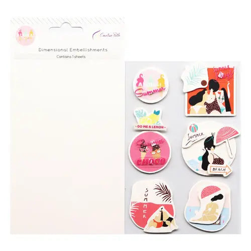 Summer DIY Album Collage Bubble Letter Sticker Cardboard Stickers Keep Adore