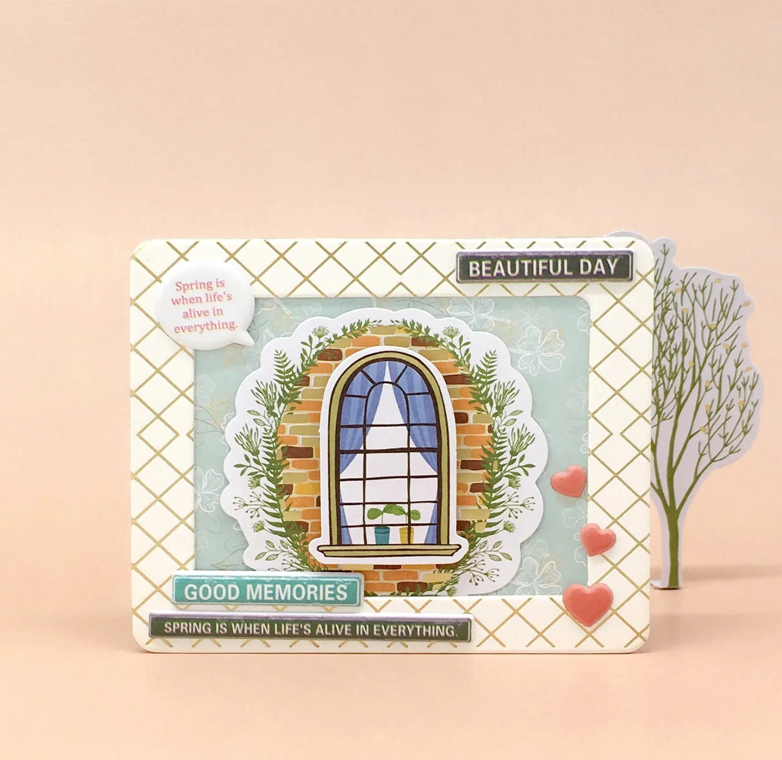 Nature Gilding Photo Frame Hardboard Stickers Growth Album Journal 12 Pieces Keep Adore