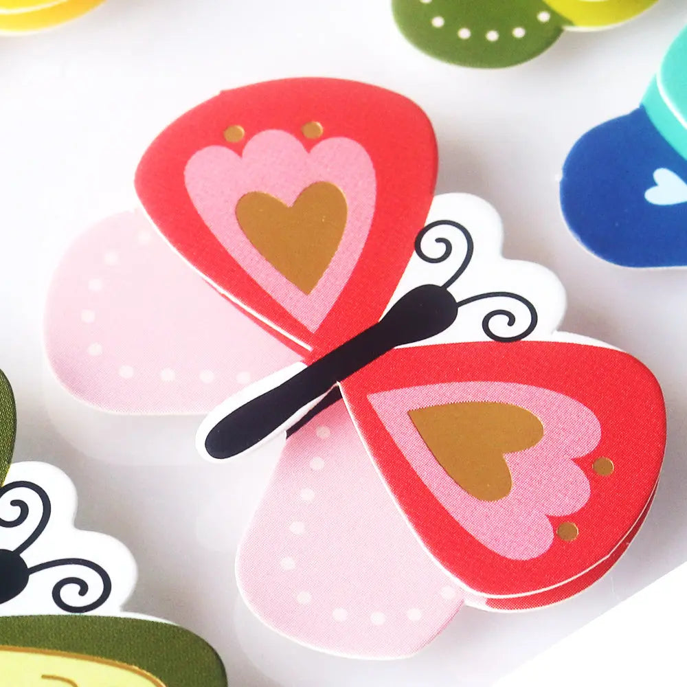 3D Gold Stamping Butterfly Stickers Scrapbook Journal Collage Album Keep Adore