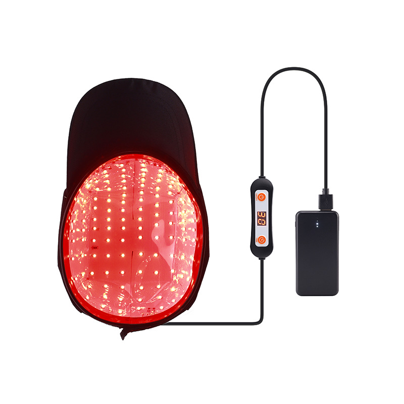 Red and blue LED cap switched on