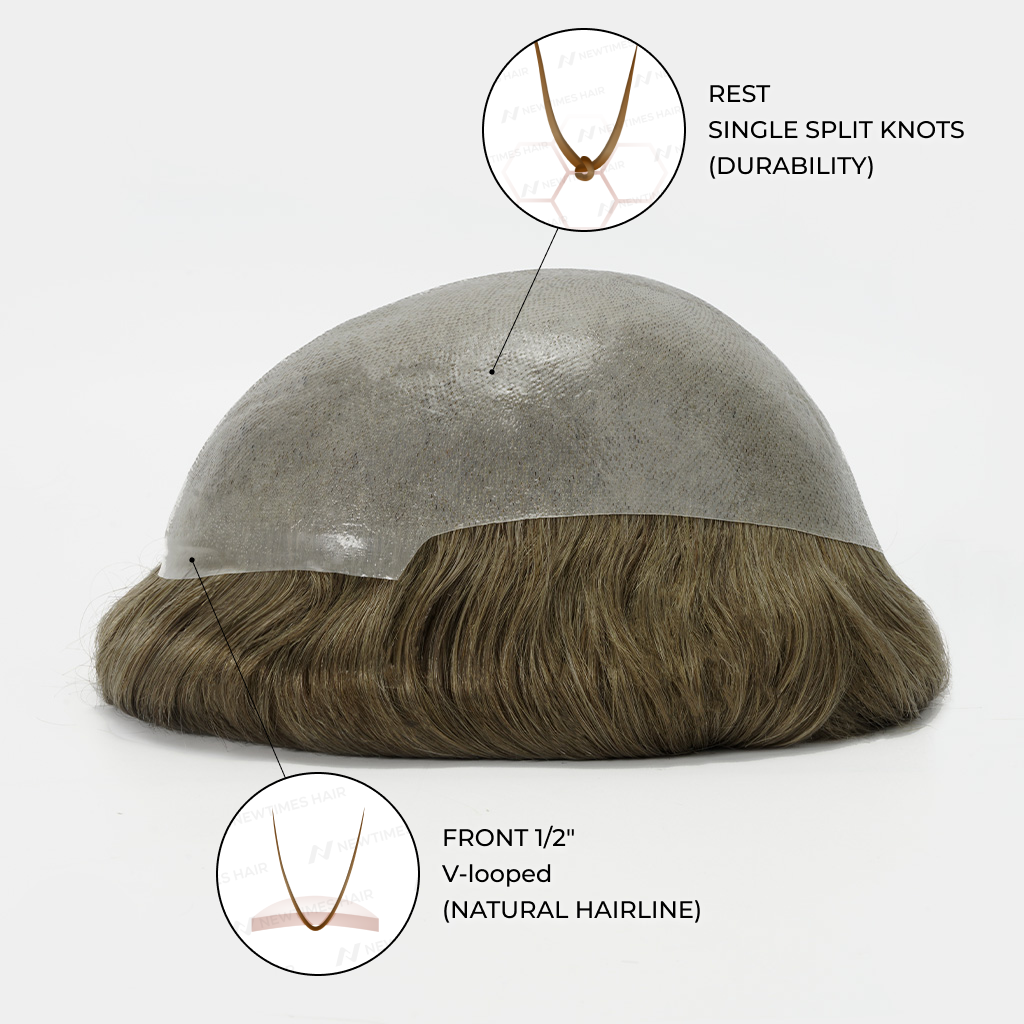 AvenHair 0.08mm Transparent Poly Skin Hair System with Remy Hair