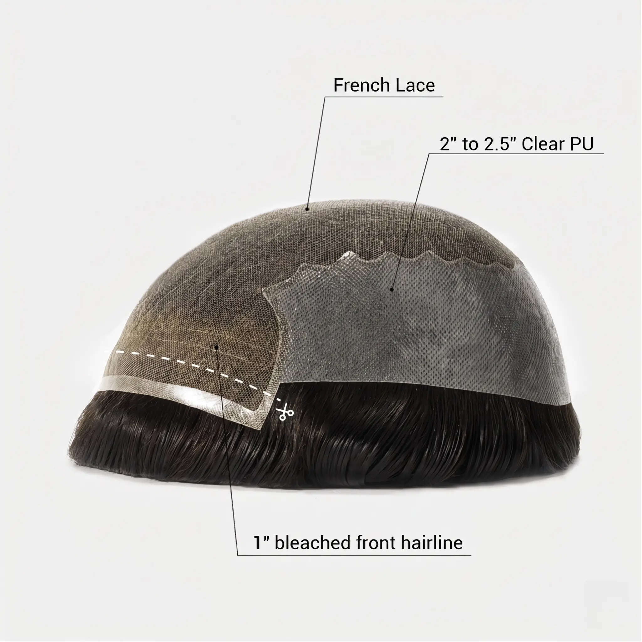 AvenHair Light/Medium French Lace Hair System with PU Sides and Back